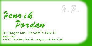 henrik pordan business card